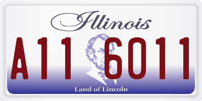 IL license plate A116011