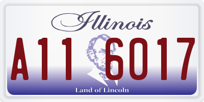 IL license plate A116017