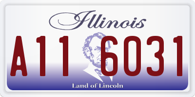 IL license plate A116031