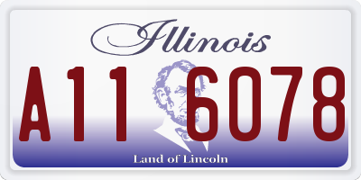 IL license plate A116078