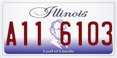 IL license plate A116103