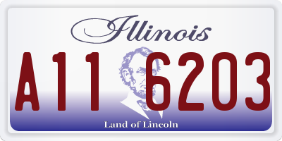 IL license plate A116203