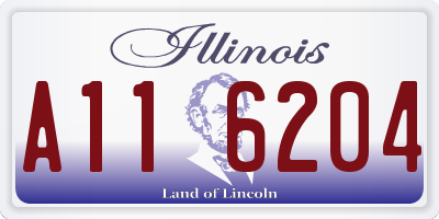 IL license plate A116204