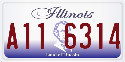 IL license plate A116314