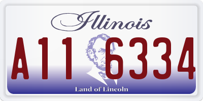 IL license plate A116334