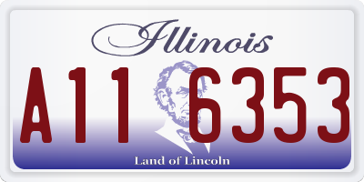 IL license plate A116353