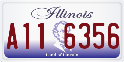 IL license plate A116356