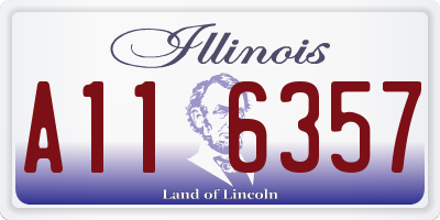 IL license plate A116357