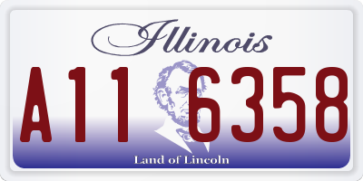 IL license plate A116358