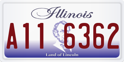 IL license plate A116362