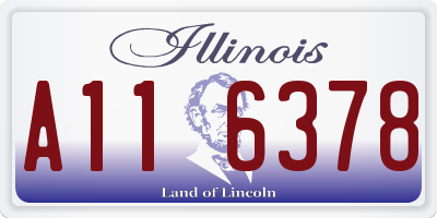 IL license plate A116378