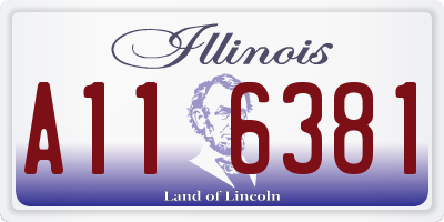 IL license plate A116381