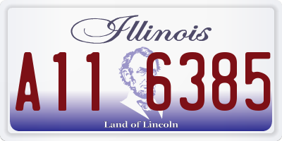 IL license plate A116385