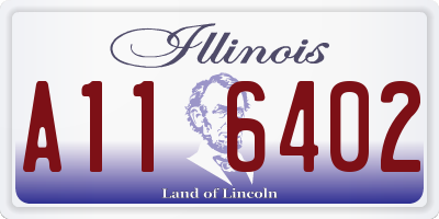 IL license plate A116402