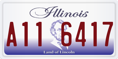 IL license plate A116417