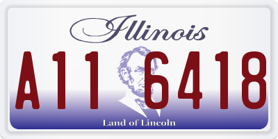 IL license plate A116418