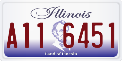 IL license plate A116451