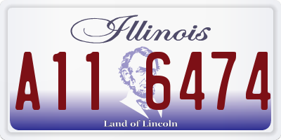 IL license plate A116474