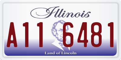 IL license plate A116481