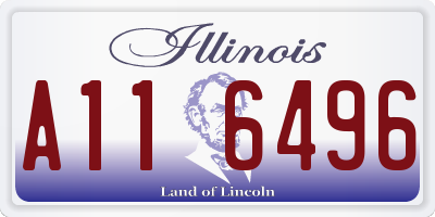 IL license plate A116496
