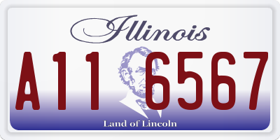 IL license plate A116567