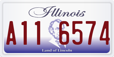 IL license plate A116574