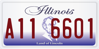 IL license plate A116601