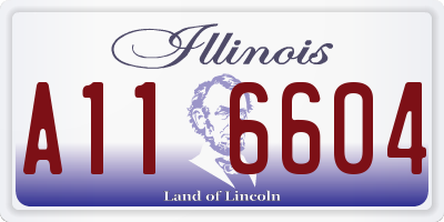 IL license plate A116604