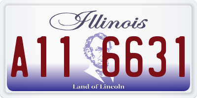 IL license plate A116631