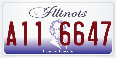 IL license plate A116647
