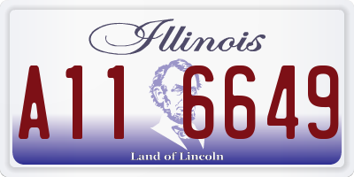 IL license plate A116649