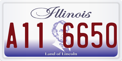 IL license plate A116650