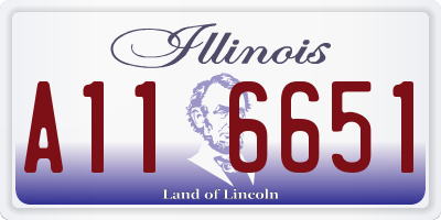 IL license plate A116651