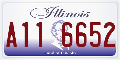 IL license plate A116652
