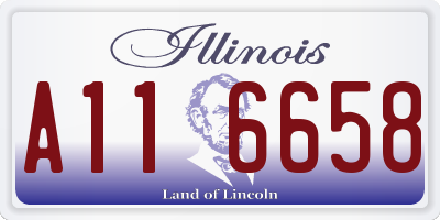 IL license plate A116658