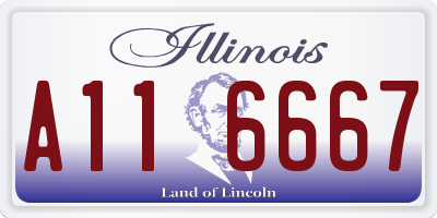 IL license plate A116667