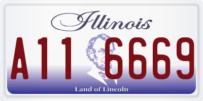 IL license plate A116669
