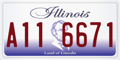 IL license plate A116671