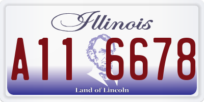 IL license plate A116678