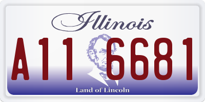 IL license plate A116681