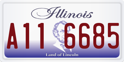 IL license plate A116685