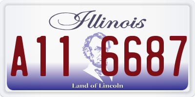 IL license plate A116687