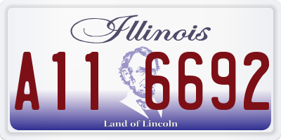 IL license plate A116692