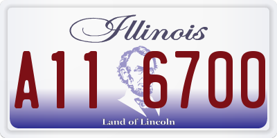 IL license plate A116700