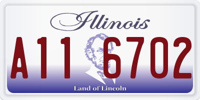 IL license plate A116702