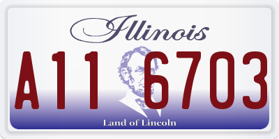 IL license plate A116703