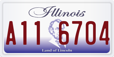 IL license plate A116704