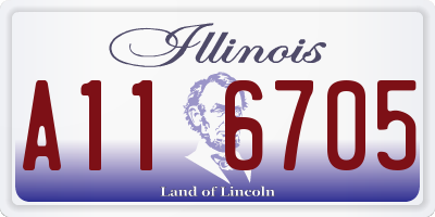 IL license plate A116705