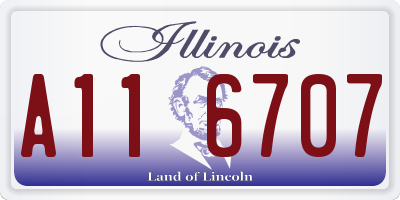 IL license plate A116707