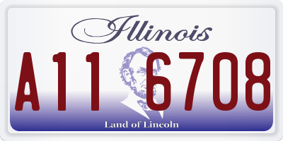 IL license plate A116708